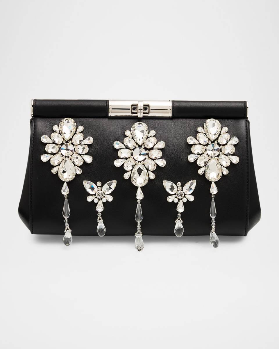 Marlene Crystal-Embellished Leather Shoulder Bag